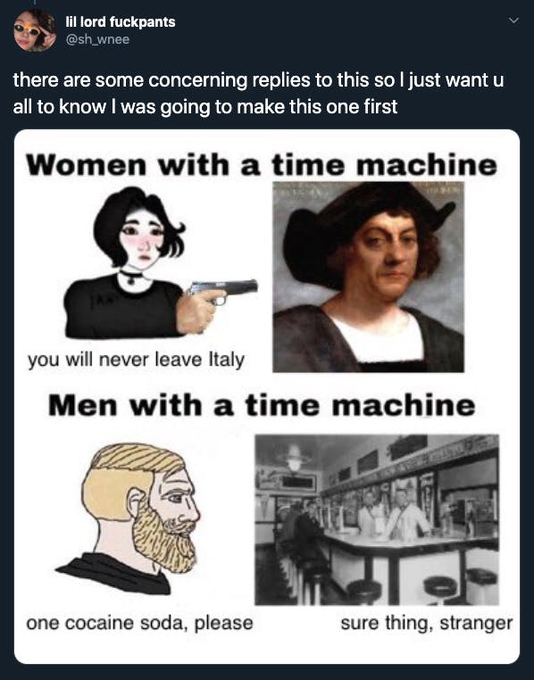 Time machine meme Columbus