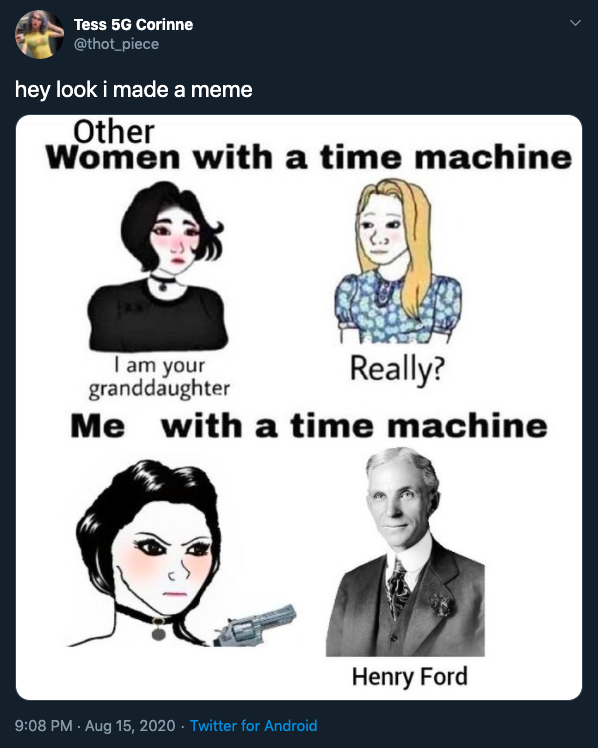 Time Travel Meme Shows How Men And Women Would Use It Differently