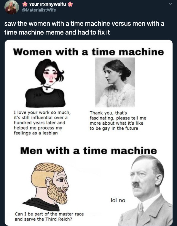 Time Travel Meme Shows How Men And Women Would Use It Differently