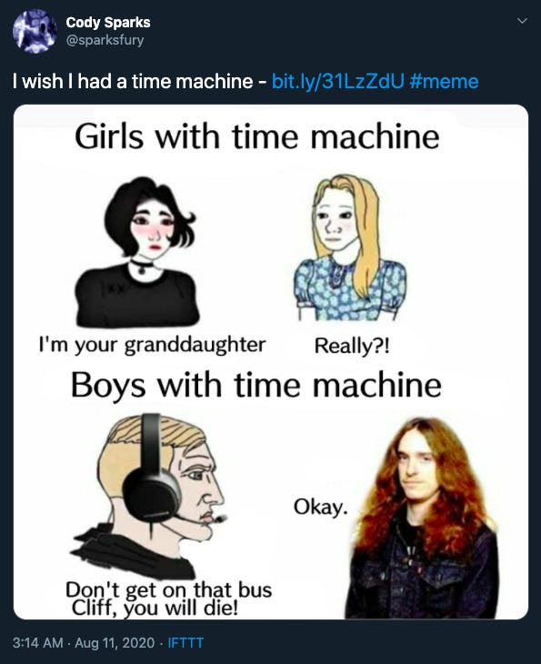 time machine meme Metallica