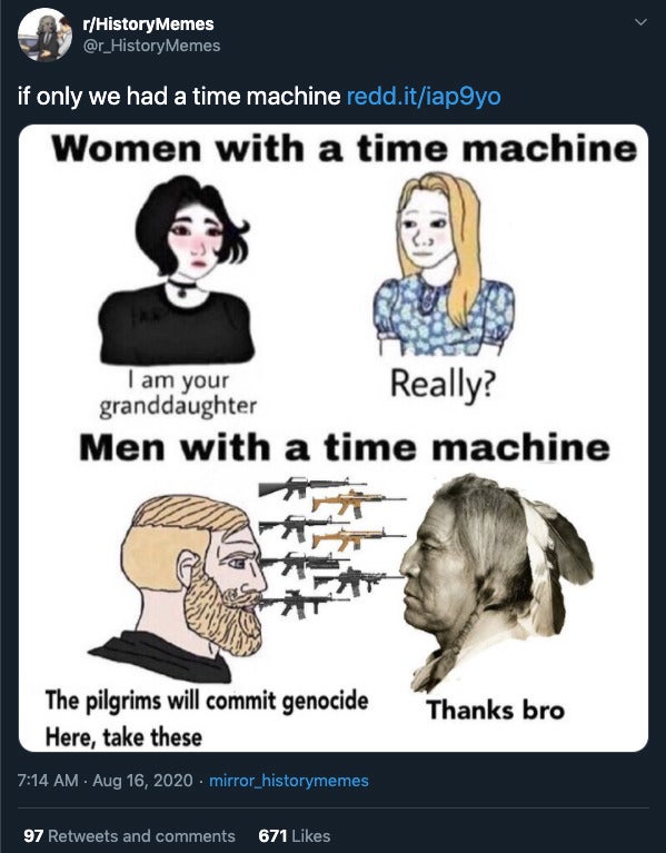 time machine meme pilgrims