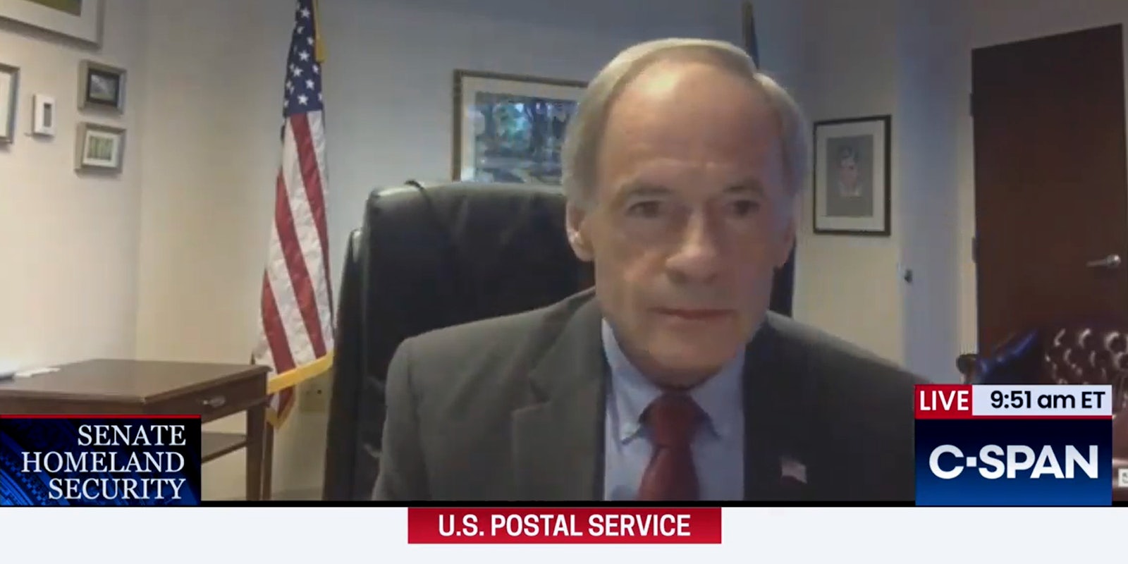 tom carper after saying 'fuck fuck fuck' during live C-SPAN coverage
