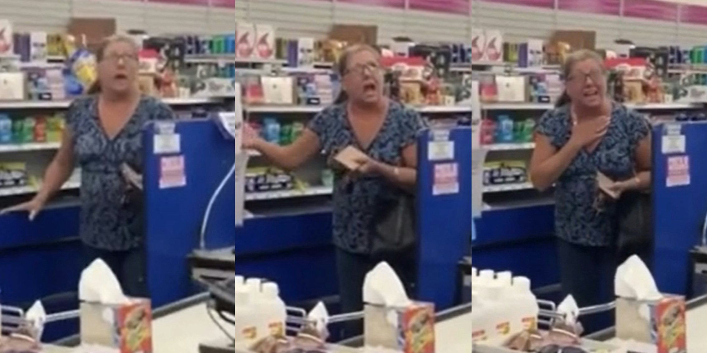 woman in 99 cent store screaming about not wearing a mask