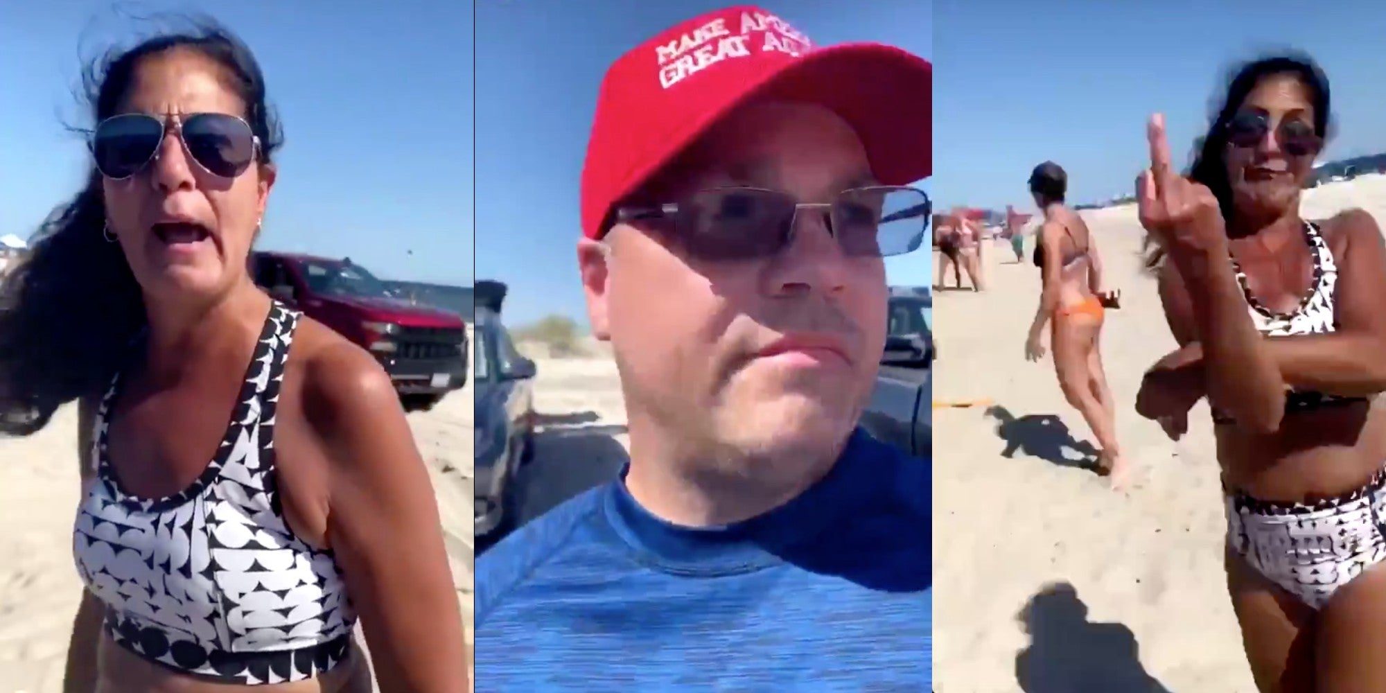 Beachgoers argue with Cardi B's sister over parking.