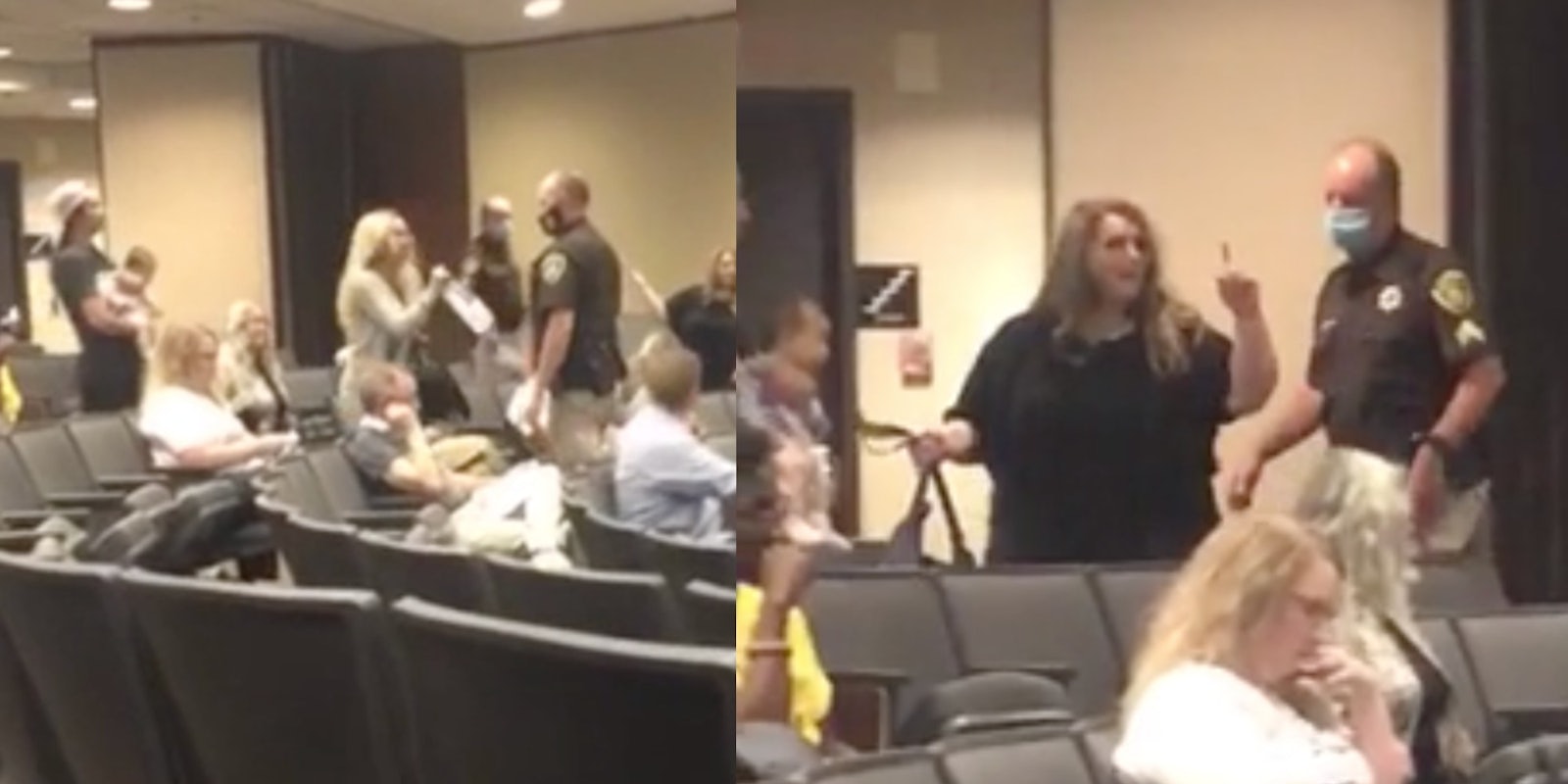 Two anti-masker Karens are escorted out of Omaha city council meeting