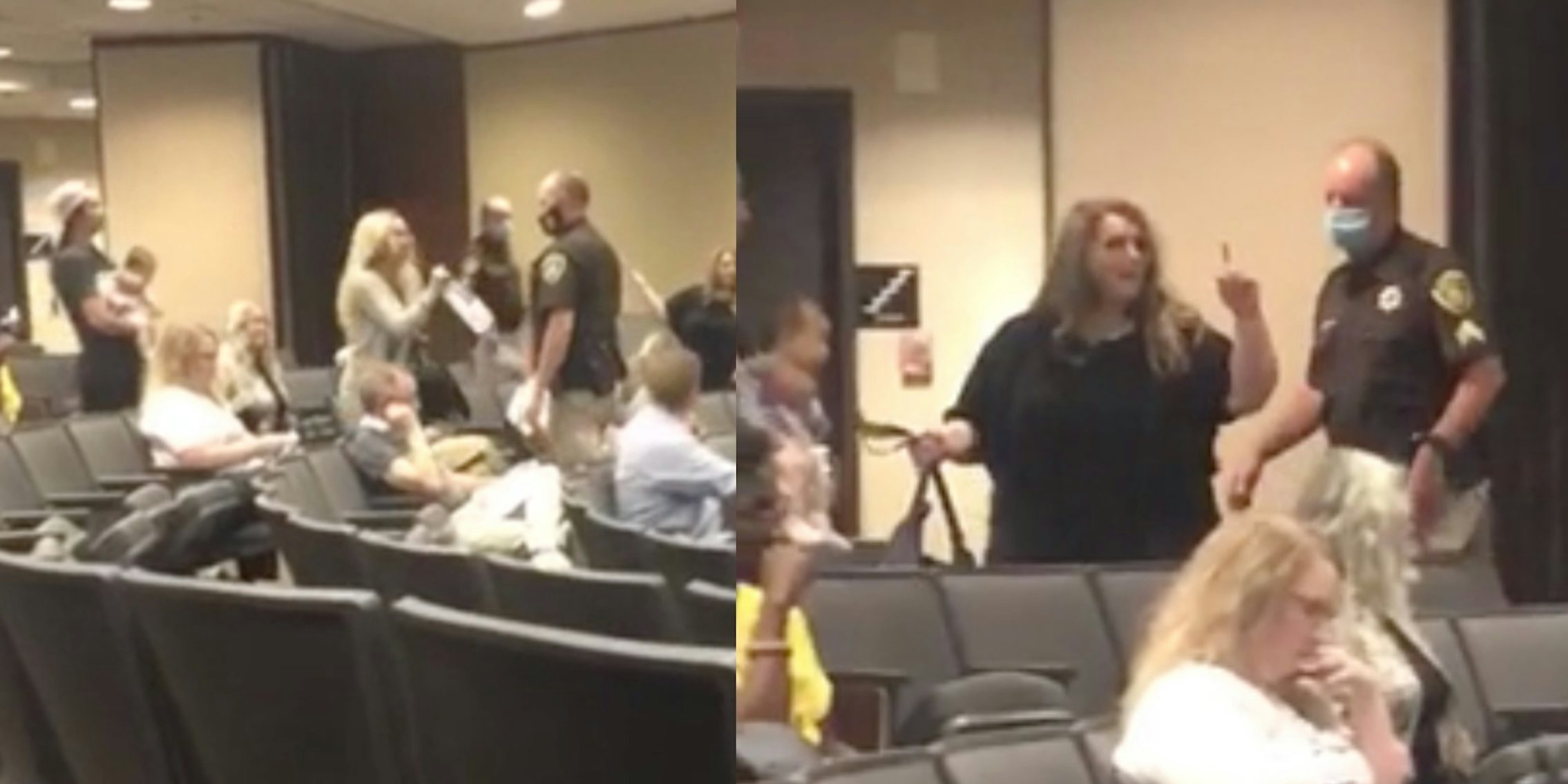 Two anti-masker Karens are escorted out of Omaha city council meeting