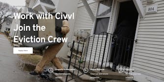 Civvl website advertises eviction gig