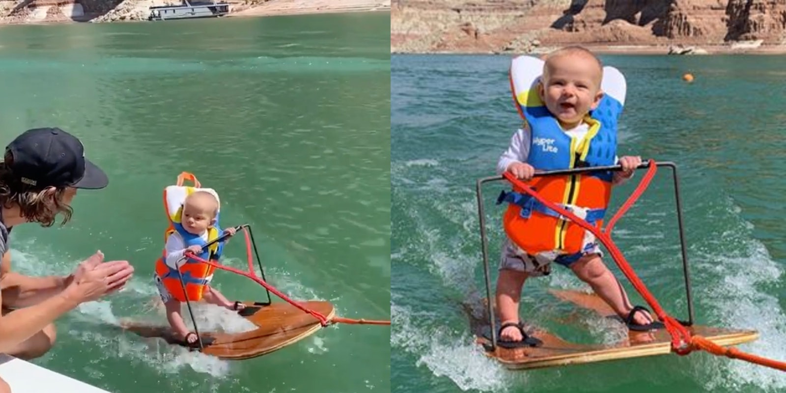 waterskiing infant