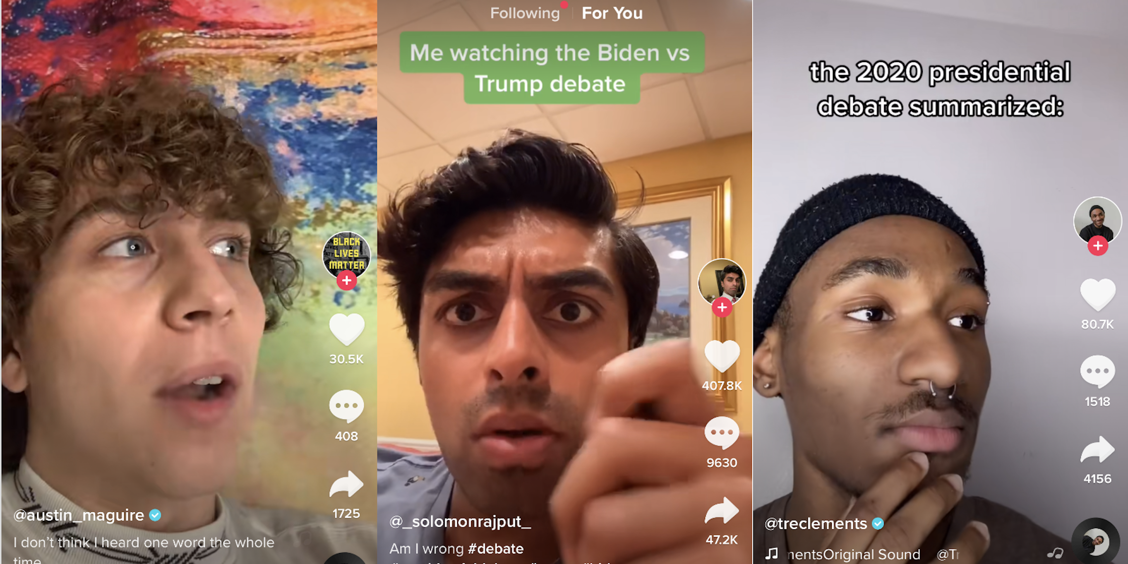 TikTok users reacted to the first presidential debate last night