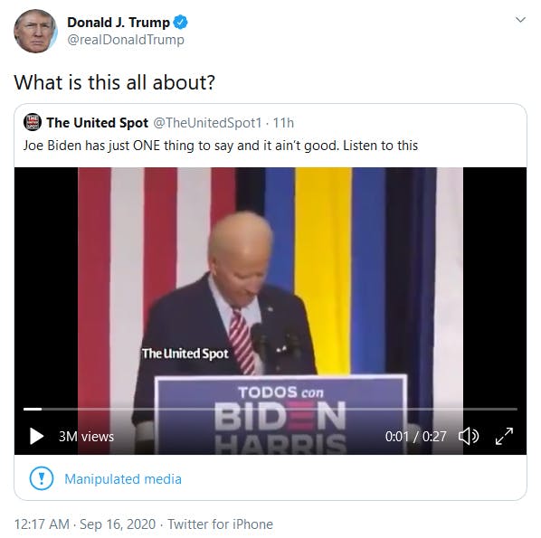 Trump Biden Fuck Tha Police Tweet Manipulated Media