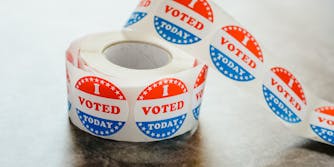 election voting stickers. fbi warns of election disinformation