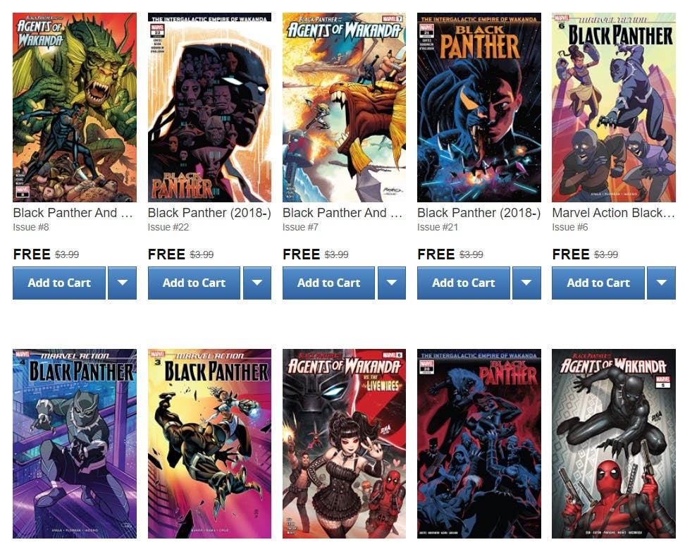 free black panther comics