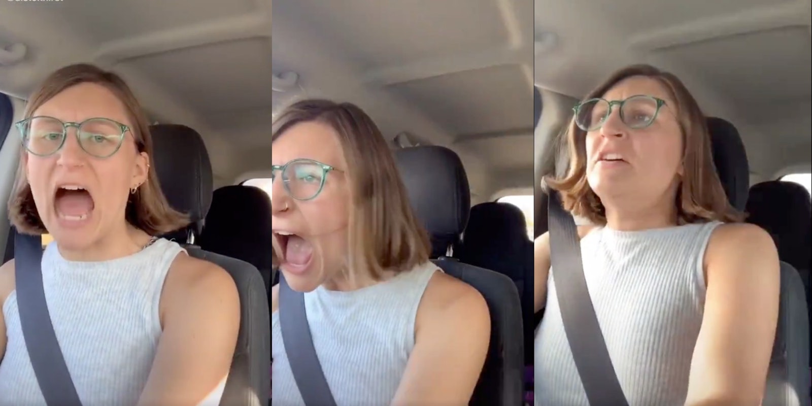 A woman freaking out over RBG's death