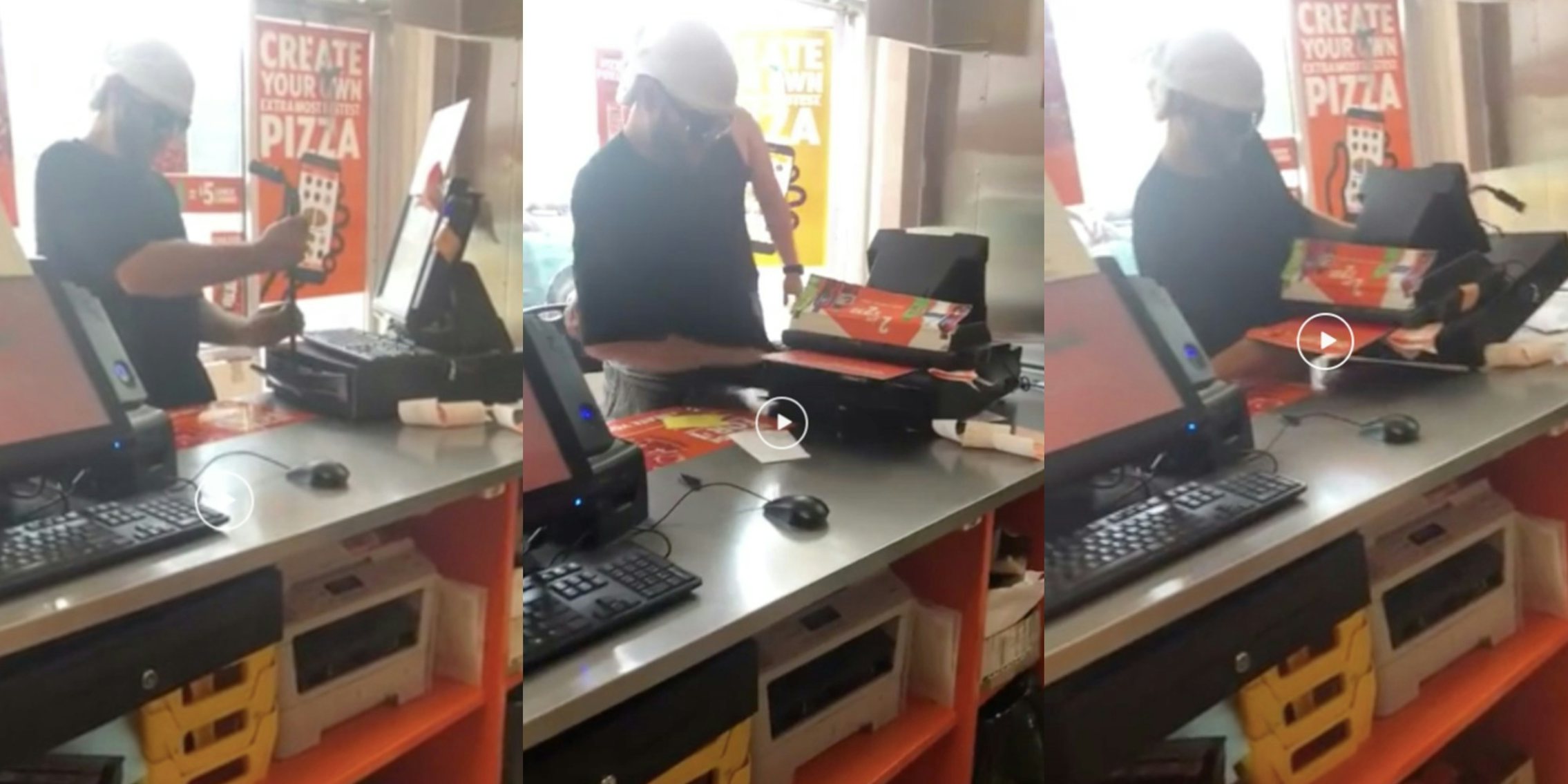 little caesars robber struggles to open register
