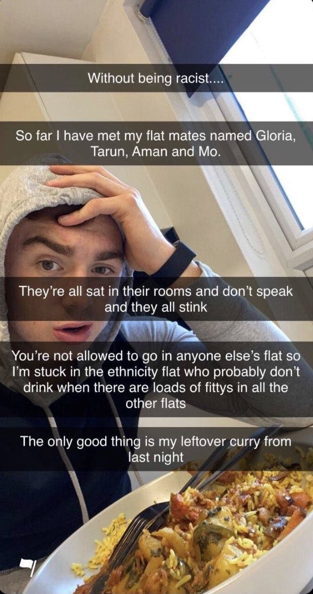 Loughborough University student racist Snapchat