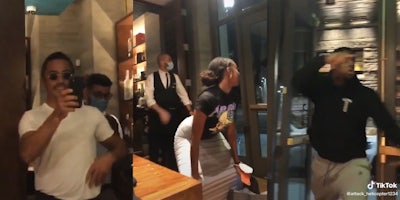 man gets mad at woman for dancing for 'salt bae'