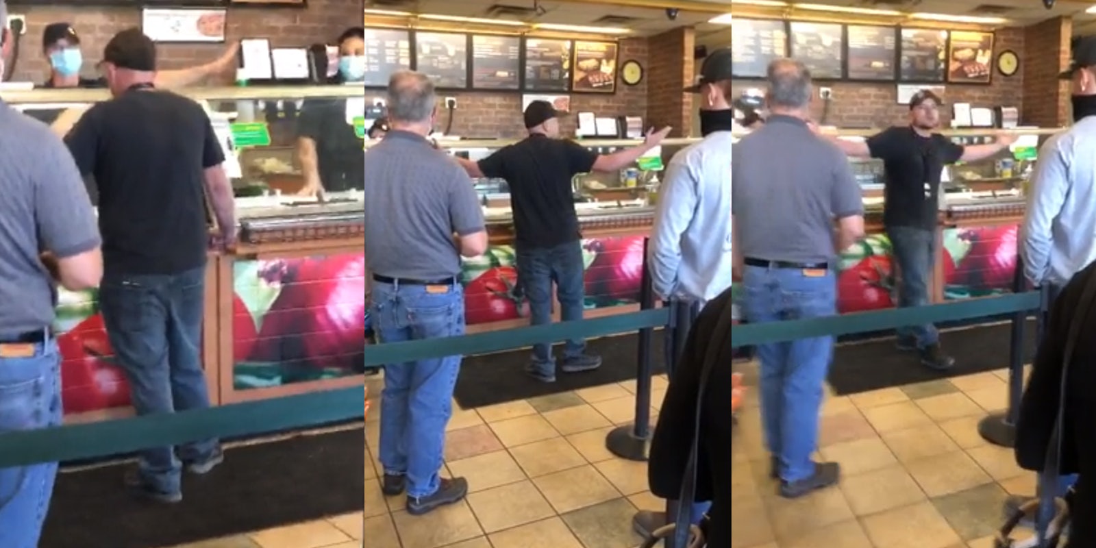 man has meltdown when denied service at Subway for not wearing a mask
