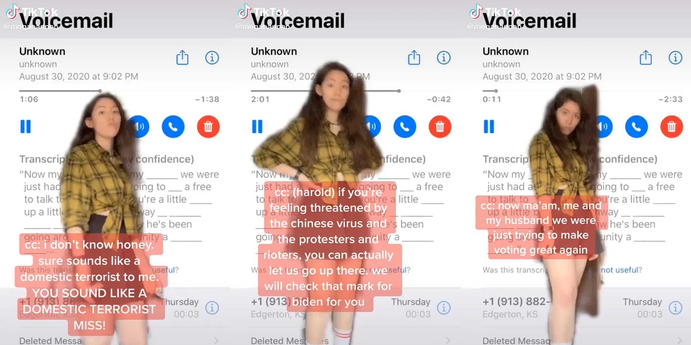 girl dancing to GOP voicemails