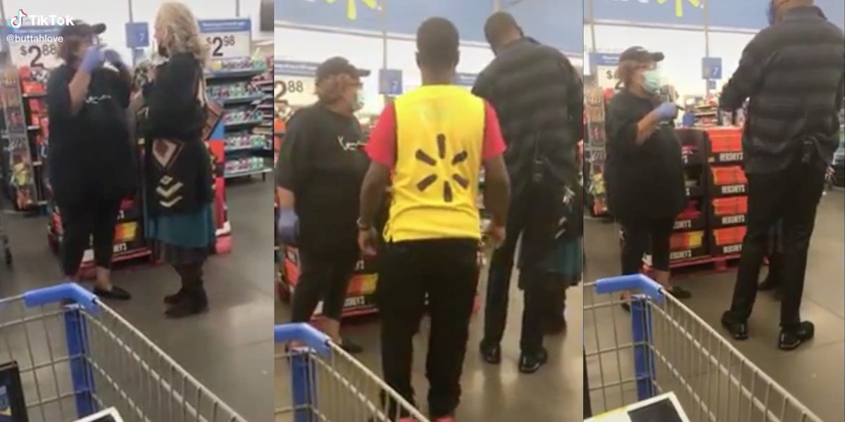 A woman confronts another woman in Walmart