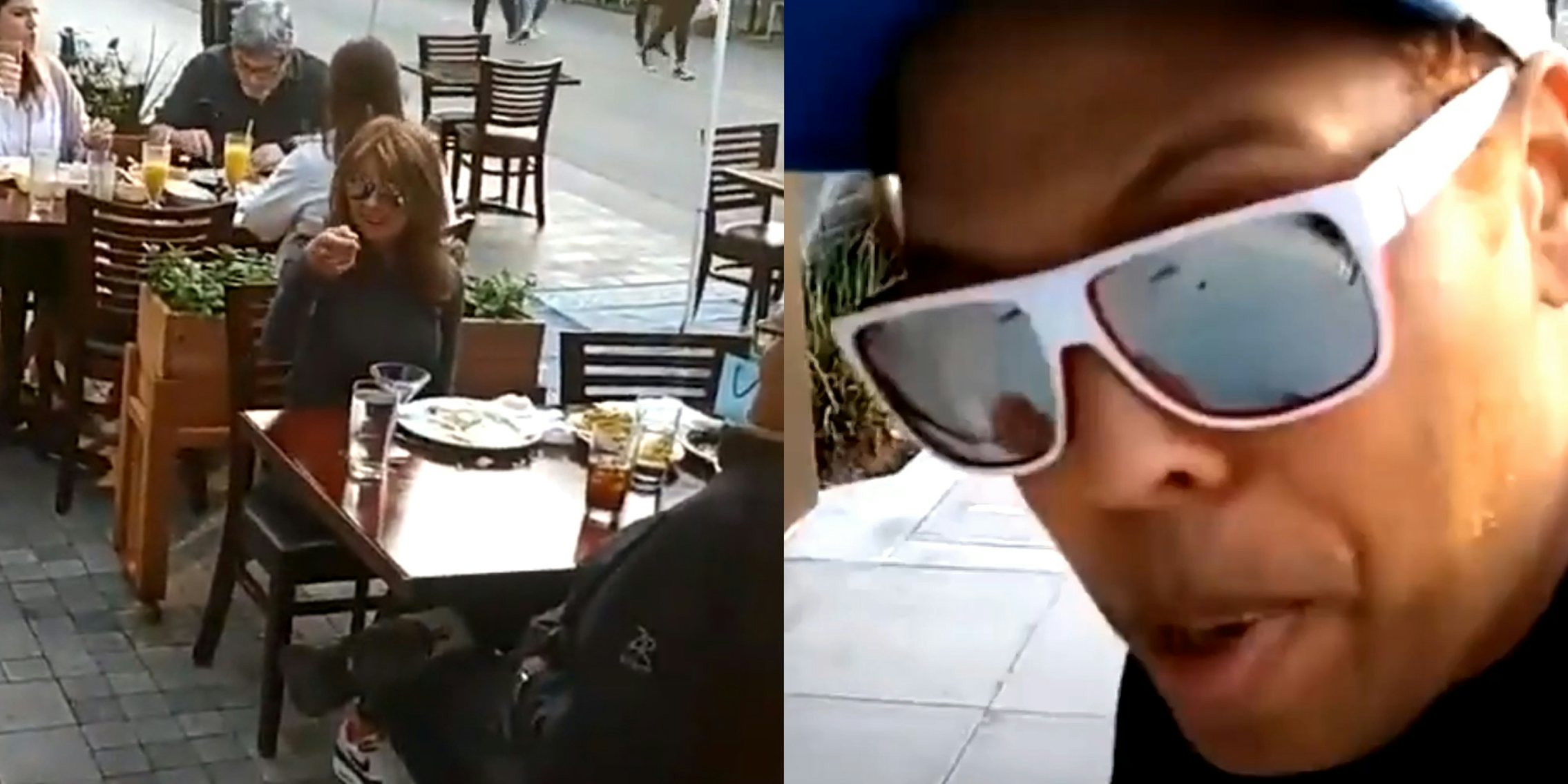 black man rants about 'white lives matter' on crowded restaurant sidewalk