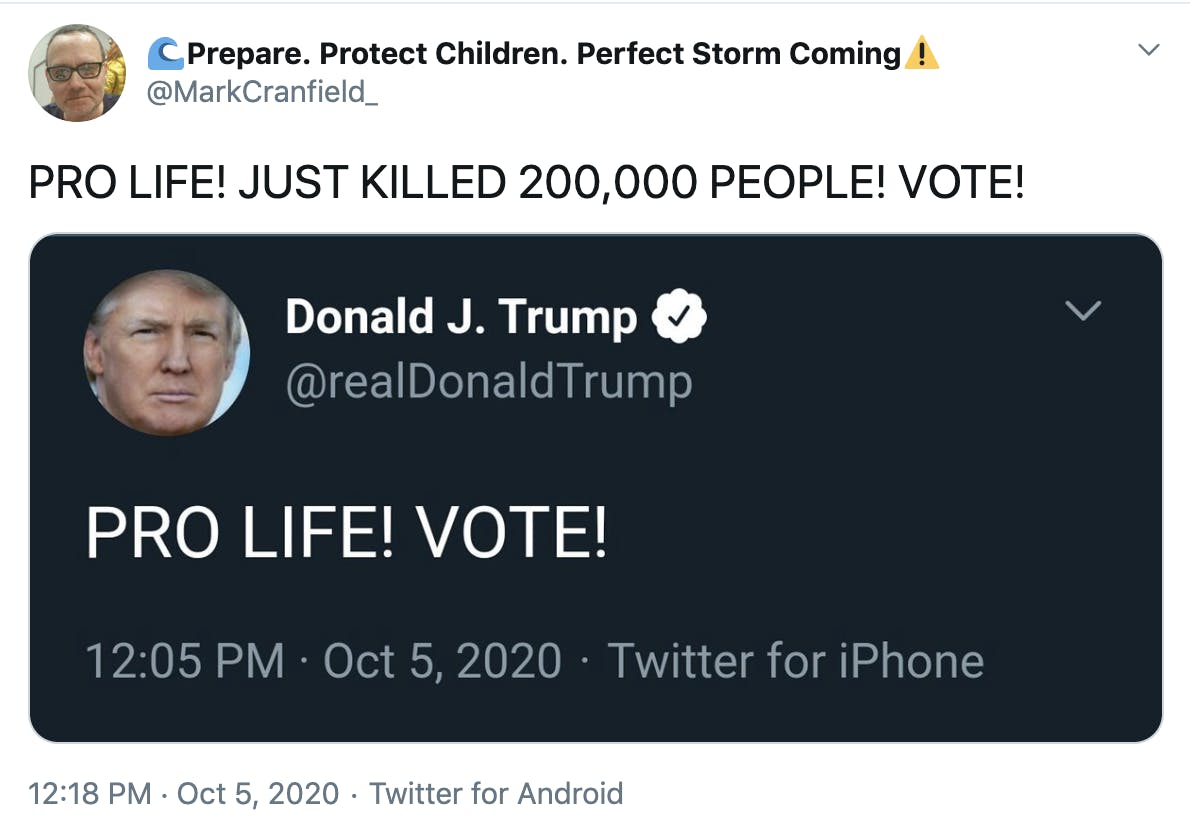 PRO-LIFE JUST KILLED 200,000 PEOPLE! VOTE!
