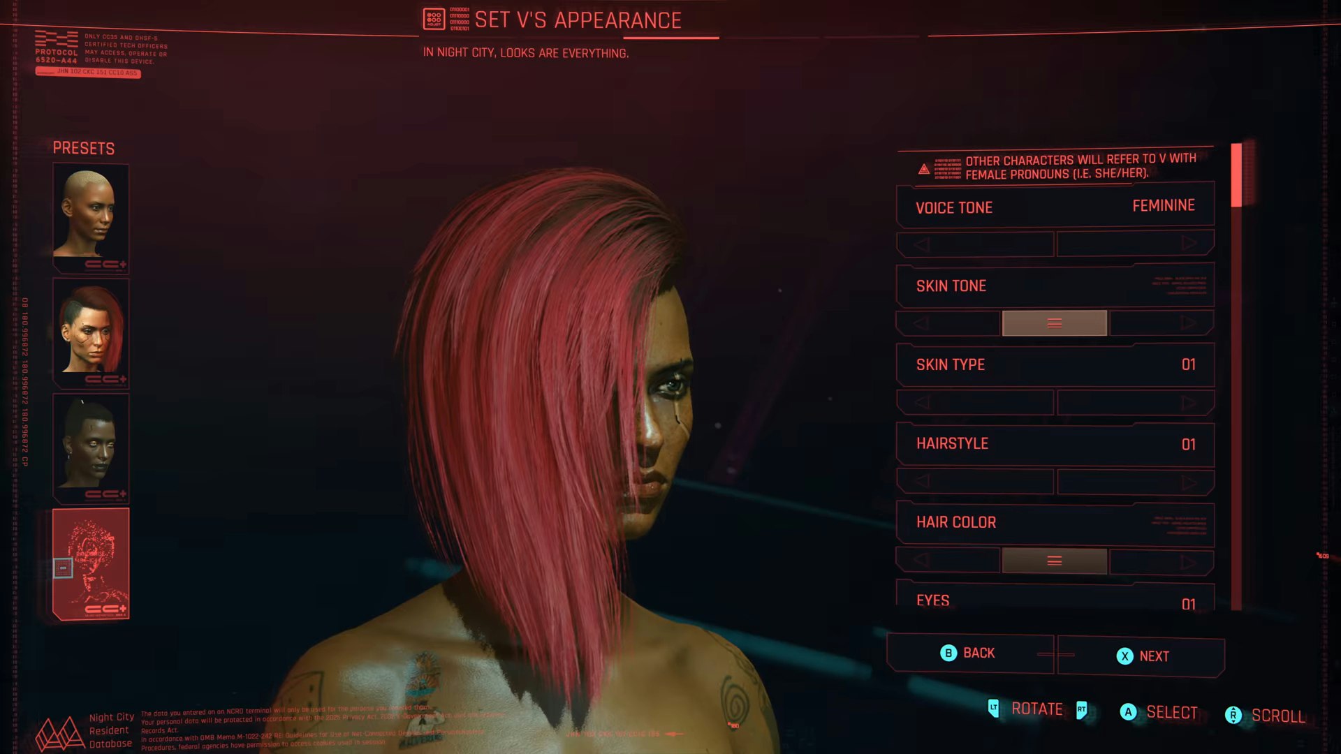 Cyberpunk 2077 Transphobic Character Creation