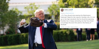 Donald Trump Anthony Fauci First Pitch Tweet