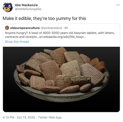 "Make it edible, they're too yummy for this" embed of original tweet