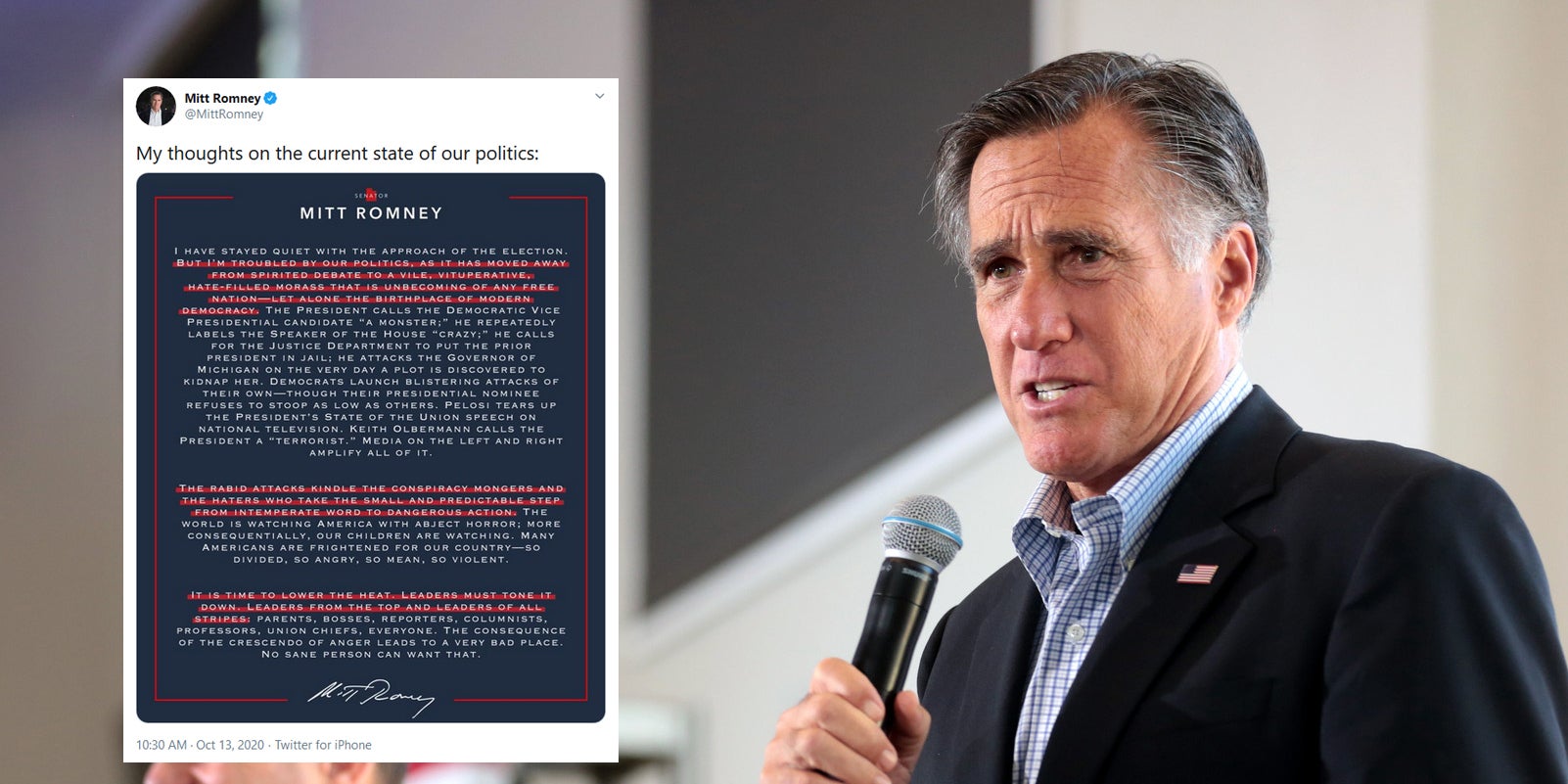 #Mitt Romney’s call for peace in the political discourse goes down how you’d expect #Mitt Romney’s call for peace in the political discourse goes down how you’d expect