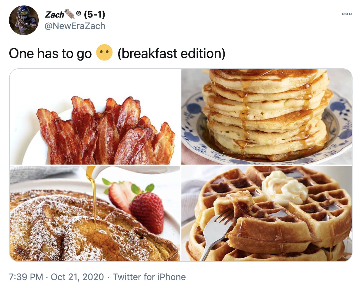 One Has To Go Meme Returns to Ranking Favorite Foods