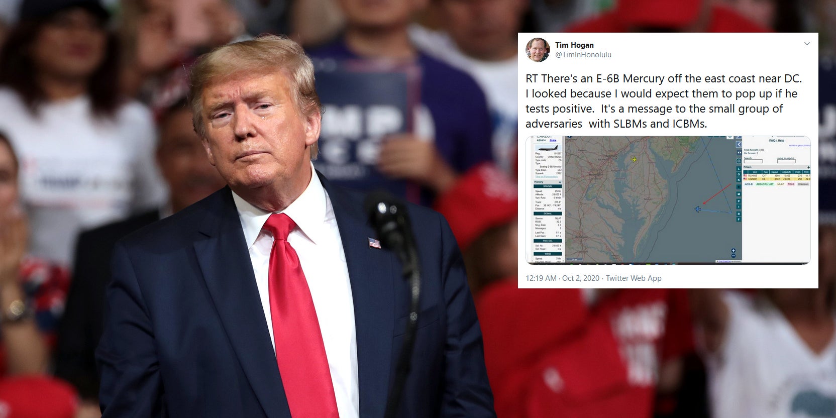 Trump Positive Coronavirus E-6B Mercury Planes