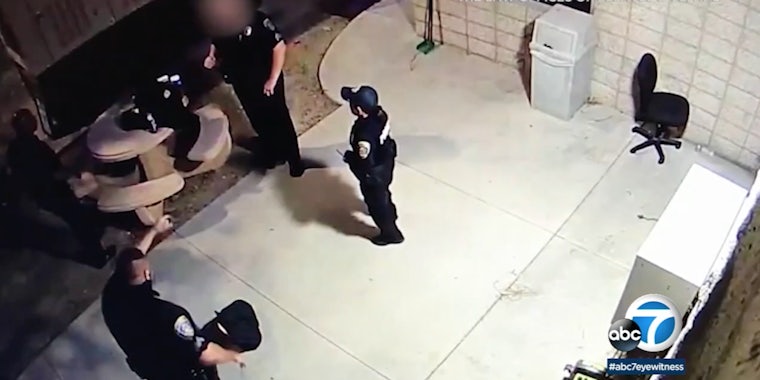 cop pulls gun on another cop over mask dispute