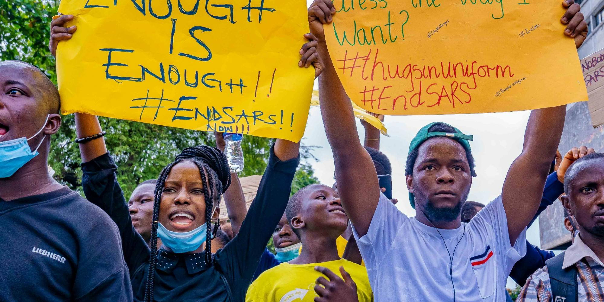 #EndSars protesters in Nigeria