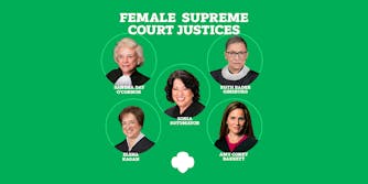 Sandra Day O'Connor, Ruth Bader Ginsburg, Sonia Sotomayor, Elena Kagan, and Amy Coney Barrett