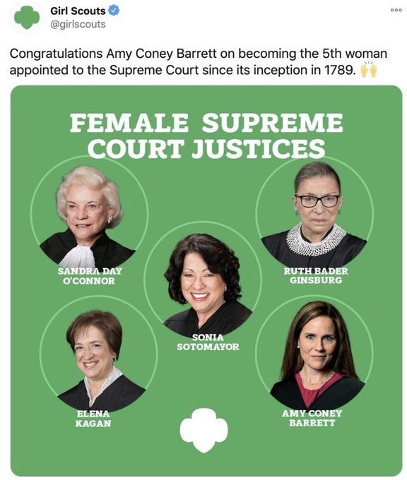 Girl Scouts Amy Coney Barrett tweet