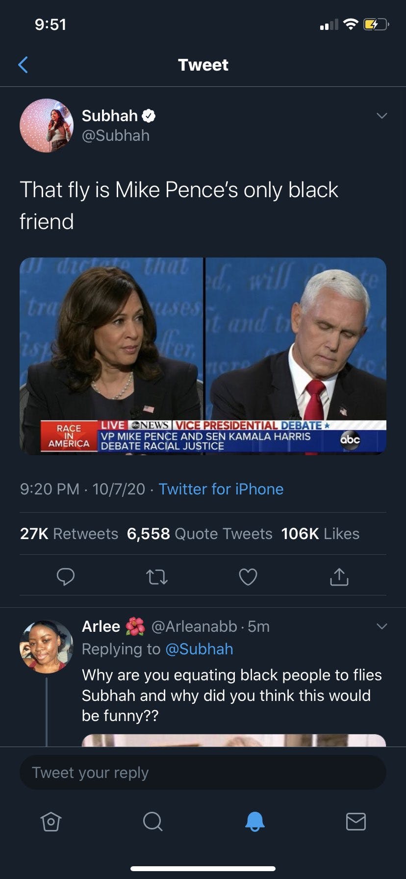 Mike Pence fly racist tweet