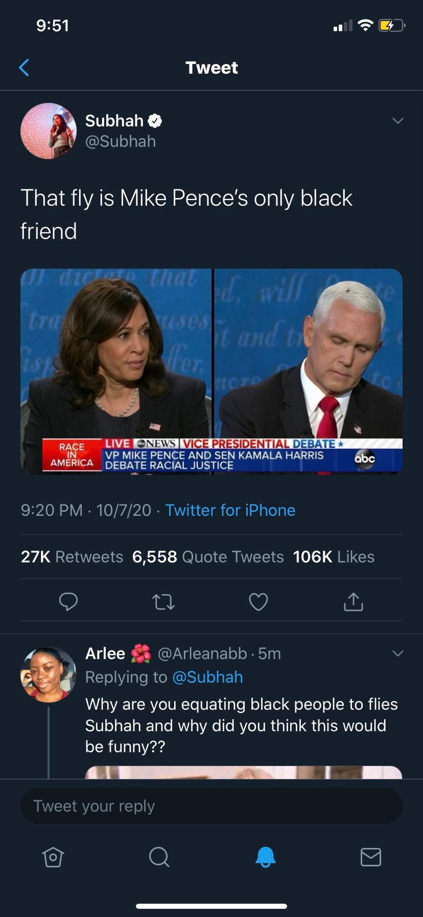 Mike Pence fly racist tweet