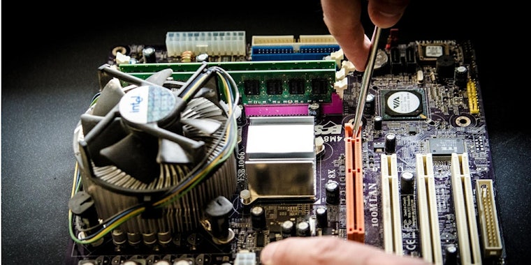 A computer being repaired