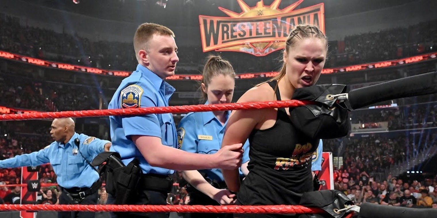 A staged arrest of Ronda Rousey