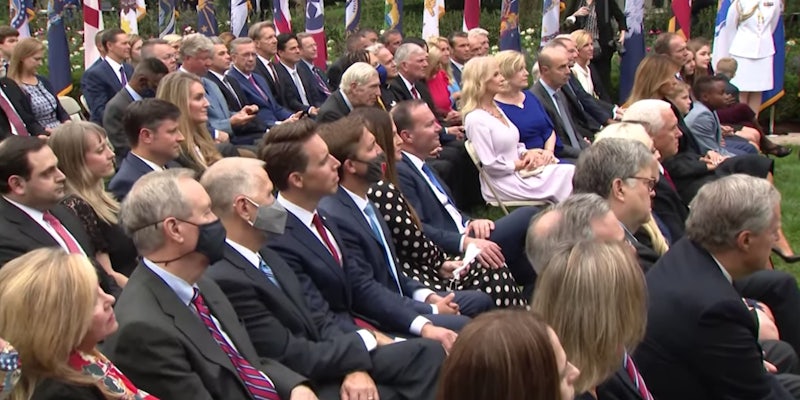 The Rose Garden filled with politicians