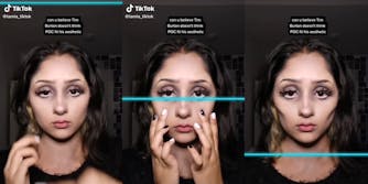 young woman uses TikTok filter to look like a Tim Burton character