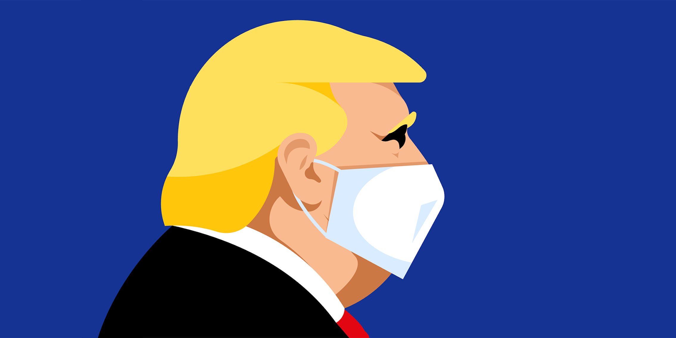 illustration of trump with mask