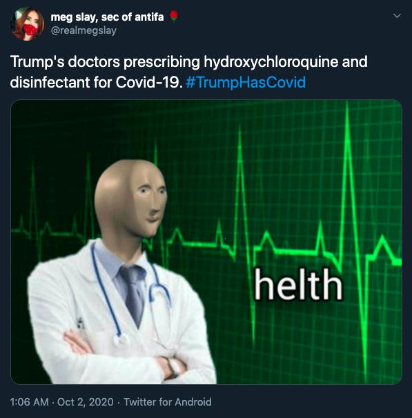 Trump gets COVID-19 memes stonks