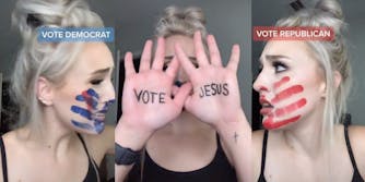 A TikTok user telling followers to vote for Jesus