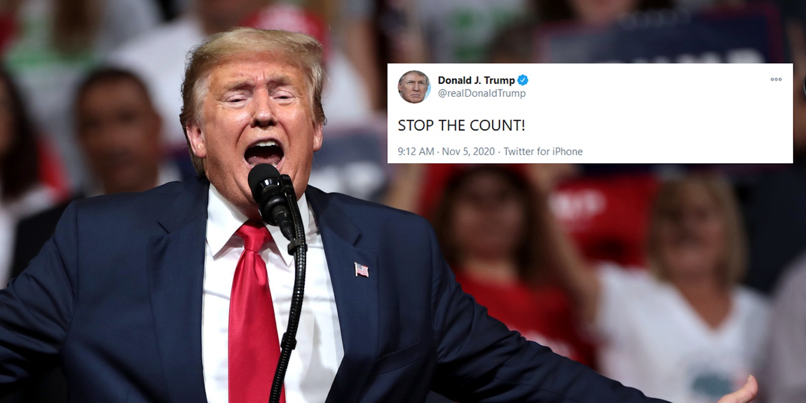 Donald Trump Stop The Count Tweet Biden Win