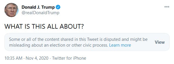 Donald Trump Twitter Label Election Tweet What Is This All About