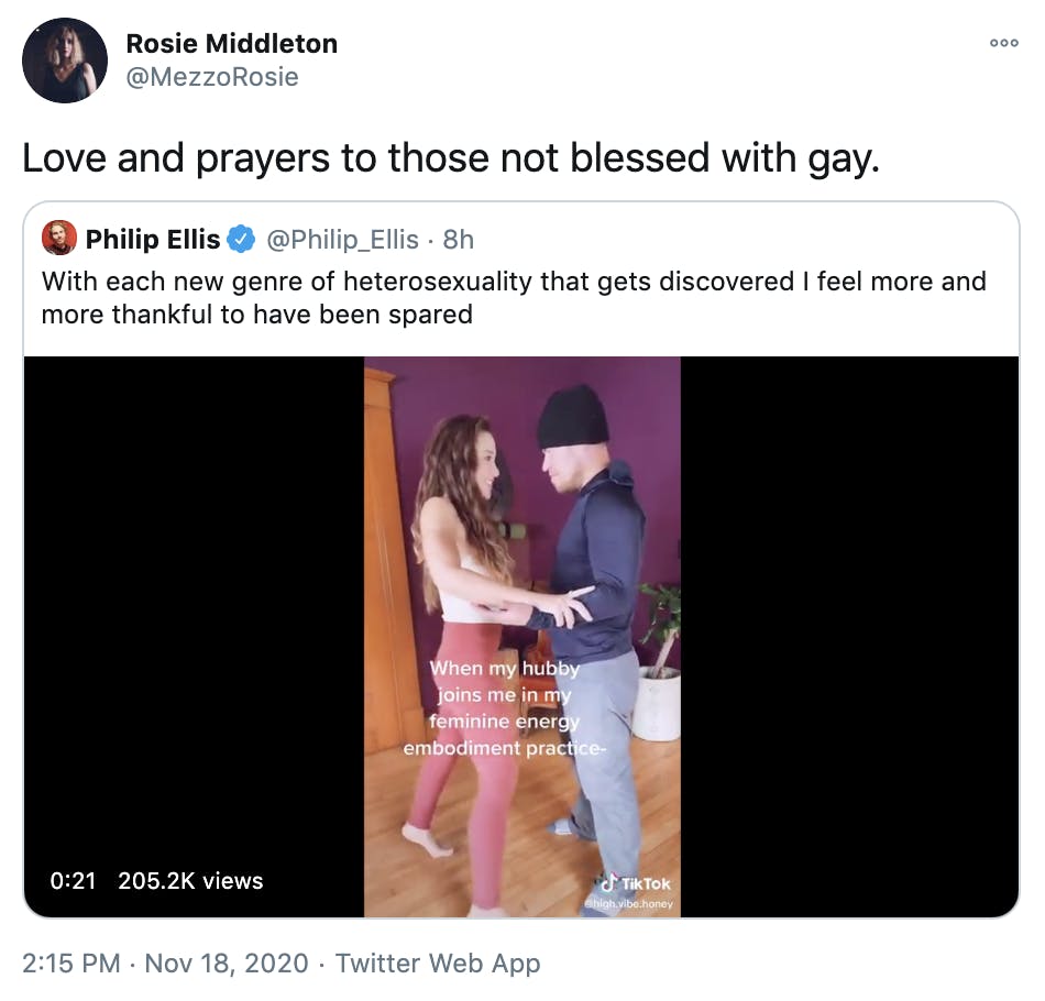 Love and prayers to those not blessed with gay.
