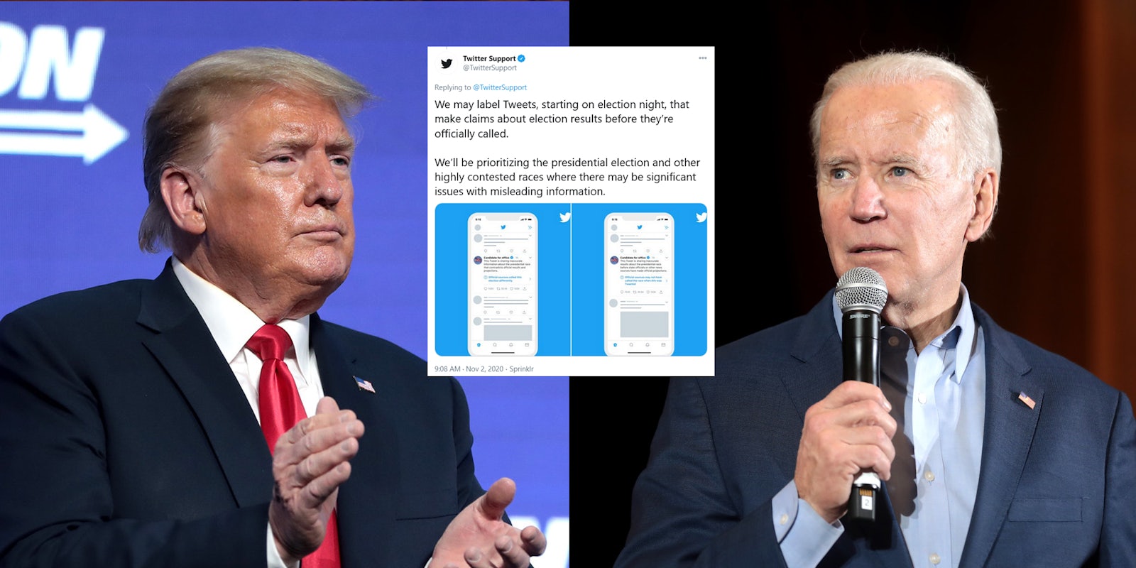 Twitter Election Misinformation Labels Trump Biden