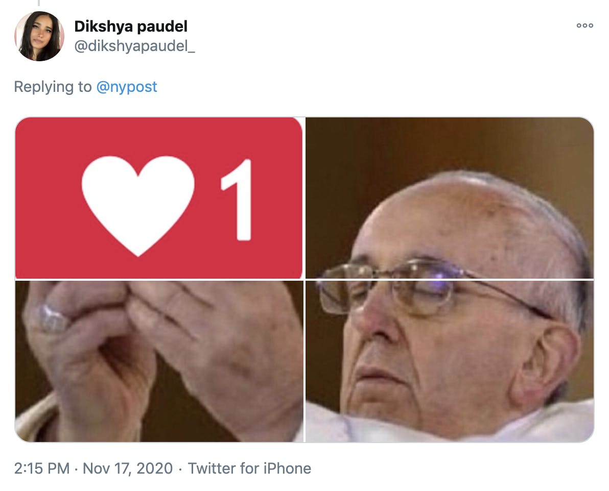 image of the pope holding up an instagram like like a sacrament
