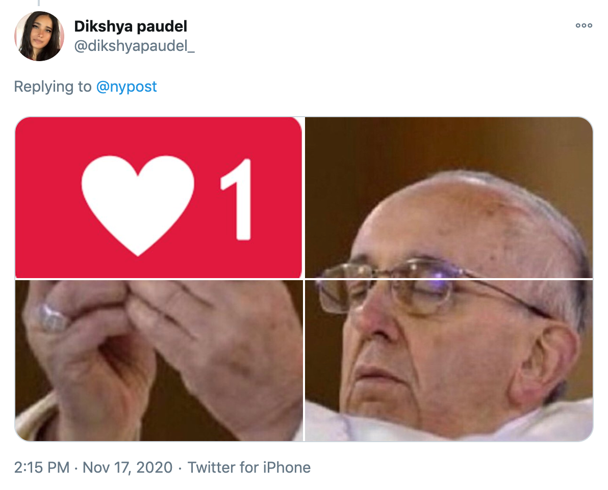 image of the pope holding up an instagram like like a sacrament